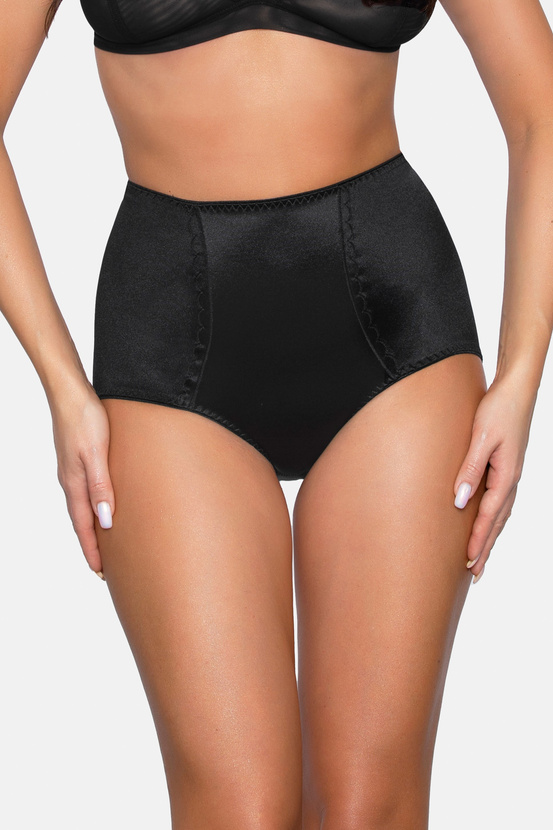 Majtki modelujące z połyskowym detalem w kolorze czarnym (106)