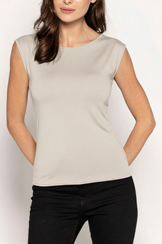 INDI - Bluse mit breiten Trägern in Taupe