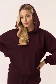 Bluza dresowa z kapturem w kolorze wine berry