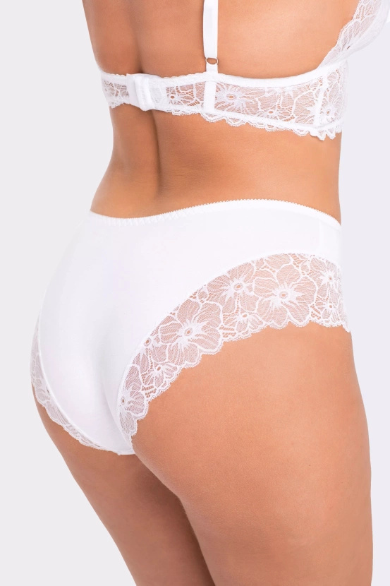 Białe figi damskie midi z bawełny BBL 194