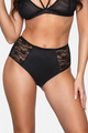 Majtki modelujące z detalem koronkowym w kolorze czarnym (070)