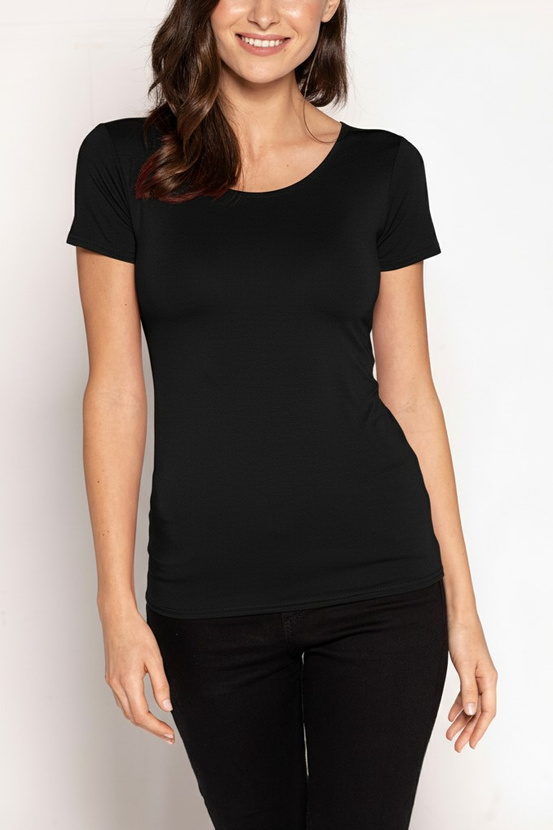 CARLA - bluzka z krótkim rękawem w kolorze czarnym