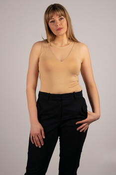 MARIAH - top z tiulowym detalem w kolorze beżowym