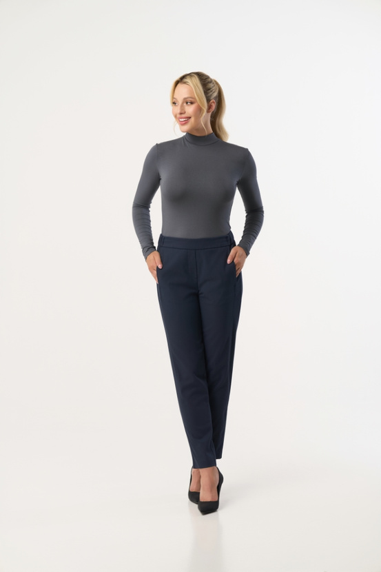 RESTA - long sleeve half turtleneck in steel color