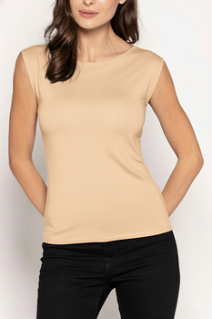 INDI - blouse with wide straps in vanilla color