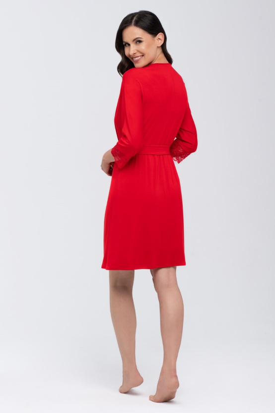 ARLENA - robe with lace detail in red