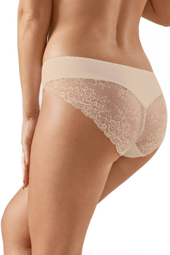 Klasyczne figi damskie z koronką BBL131 kolor beżowy