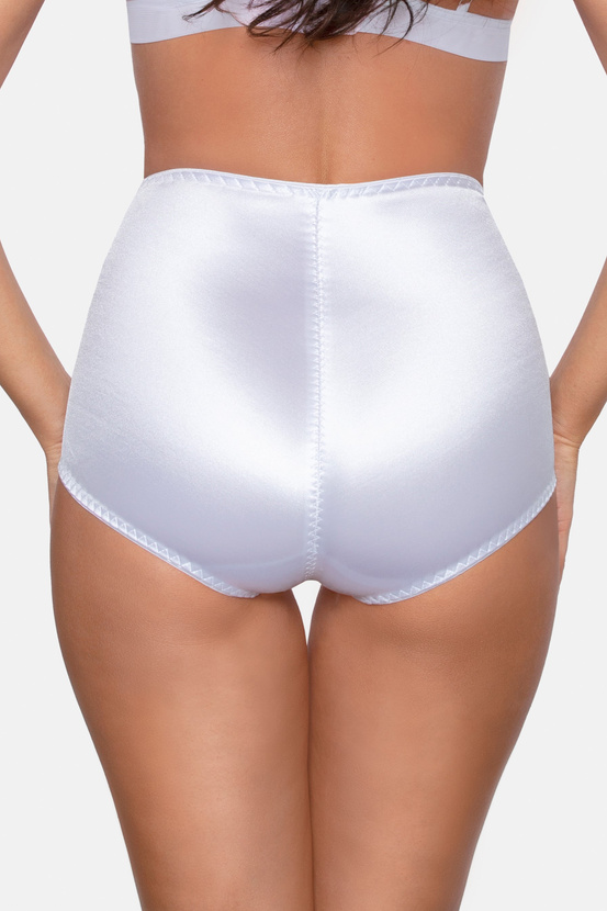 Majtki modelujące z połyskowym detalem w kolorze białym (106)