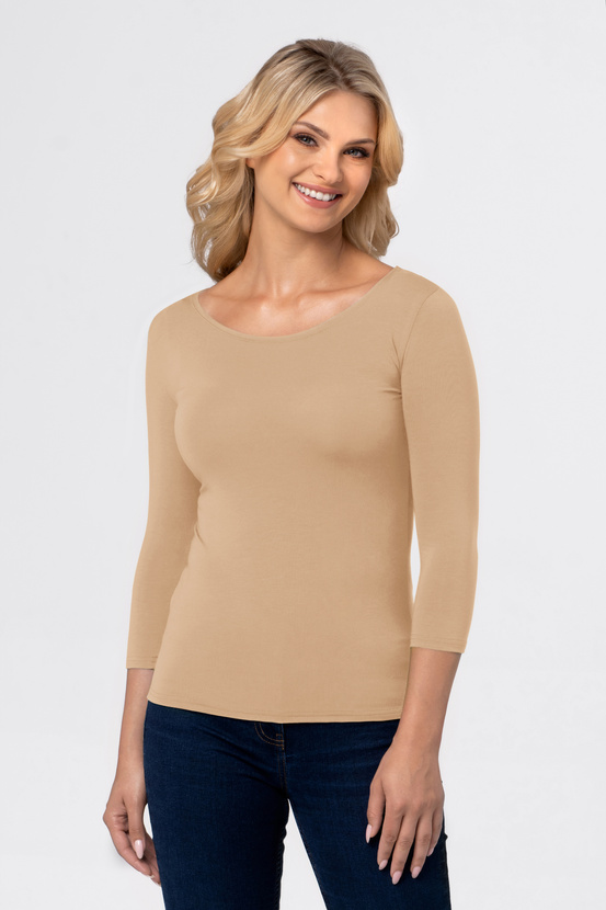 MANATI 3/4 - 3/4 sleeve blouse in light beige