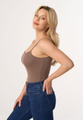 MAXINE - ribbed cotton top in cocoa color