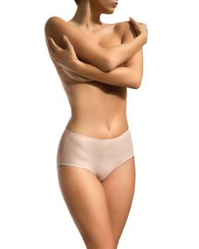 Bezszwowe majtki damskie z podwyższonym stanem BBL 2004 kolor beżowy