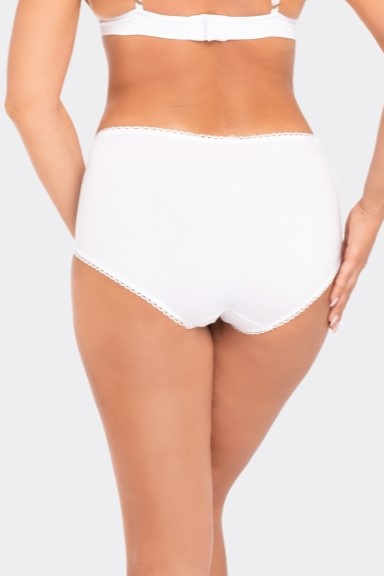 Białe bawełniane majtki z wysokim stanem BBL 199