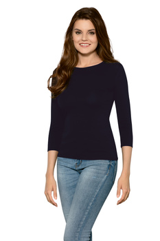 GWEN - classic blouse with 3/4 sleeves in navy blue color
