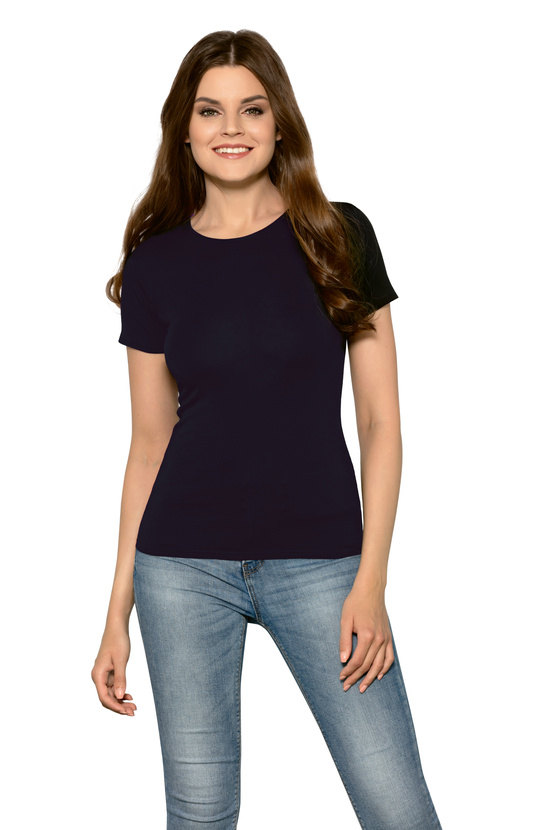 CLAUDIA - kurzärmelige Bluse in navyblau