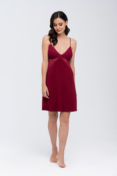 ERIN - koszula nocna z wiskozy w kolorze bordowym