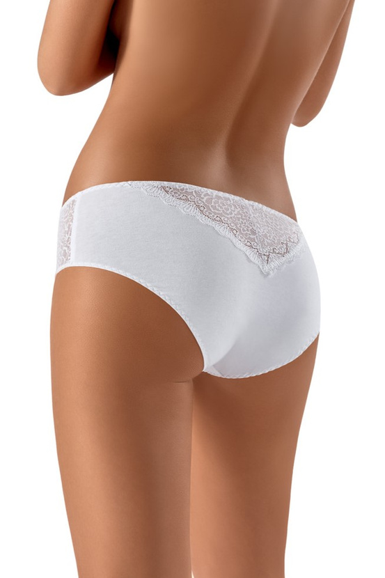Bawełniane majtki z koronkowym detalem w kolorze białym (091)