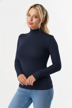 RESTA - long sleeve half turtleneck in navy blue color