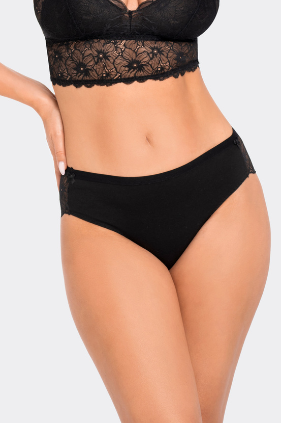 Klasyczne figi damskie z koronką BBL 087 kolor czarny