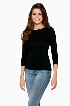 GWEN - klassische 3/4-Arm-Bluse in Schwarz