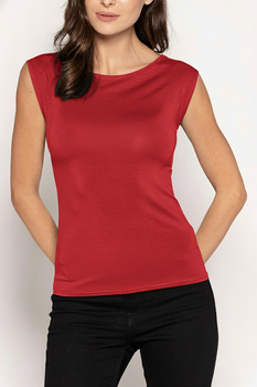 INDI - wide strap blouse in flamenco color
