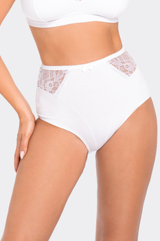 Majtki z wysokim stanem o klasycznym kroju w kolorze białym (054)
