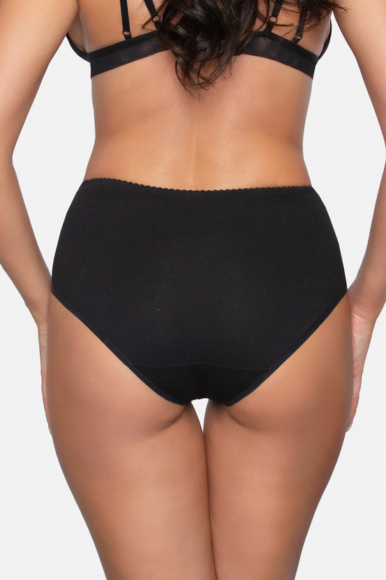 Majtki modelujące z detalem koronkowym w kolorze czarnym (070)