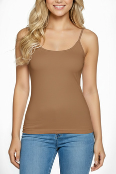 MACADI - viscose top with thin straps in beige color
