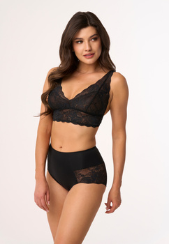 Modelujące majtki BBL 203 czarne z kwiatową koronką