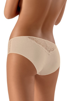 Bawełniane majtki z koronkowym detalem w kolorze beżowym (091)