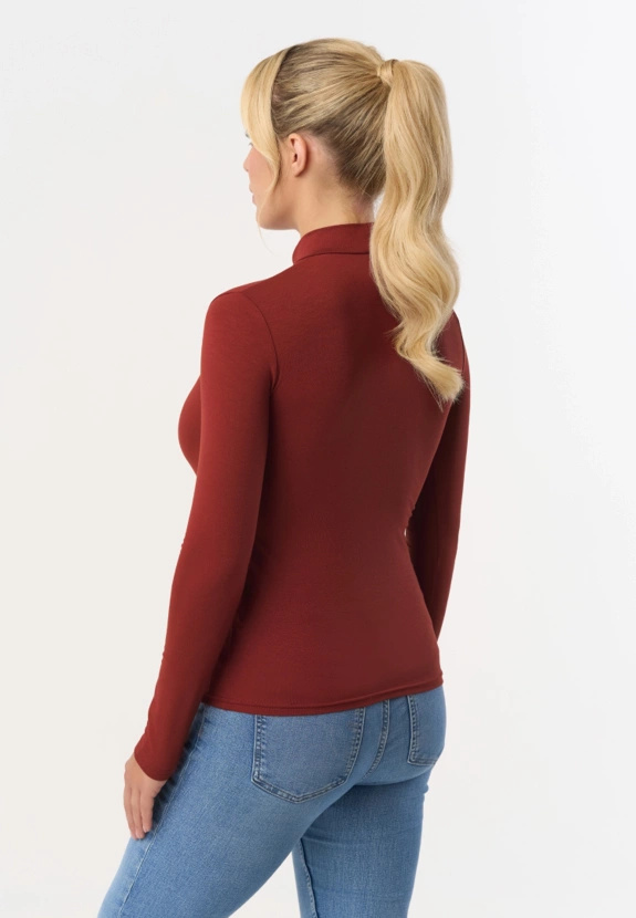 RESTA - long sleeve half turtleneck in marsala color