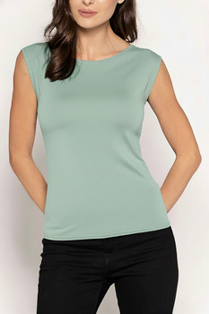 INDI - wide strap blouse in sage color