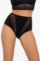 Majtki z wysokim stanem oraz elementami koronki w kolorze czarnym (174)