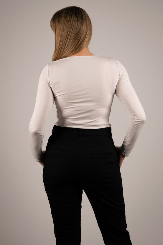 GINGER - bluzka z tiulowym detalem w kolorze białym