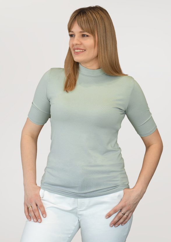 LAYLA - kurzärmeliges Halbarm-Golf in der Farbe Mint