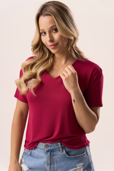 SERINA - lekka bluzka z wiskozy w kolorze bordo