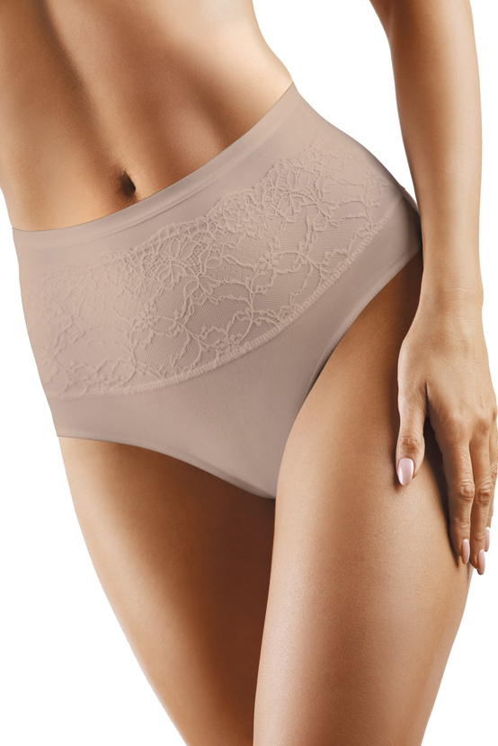 Majtki modelujące z koronką w kolorze beżowym (069)
