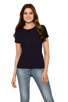 CLAUDIA - short sleeve blouse in navy blue color