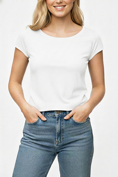 KITI - short sleeve viscose blouse in white