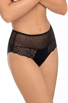 Laserowo cięte figi damskie z koronką BBL 167 kolor czarny