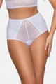 Wyszczuplające majtki z wysokim stanem oraz koronkową wstawką w kolorze białym (185)