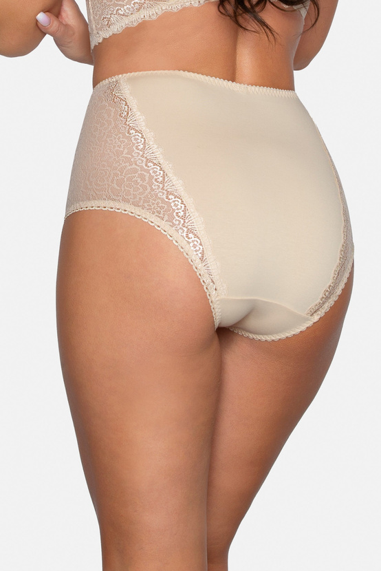 Bawełniane majtki z wysokim stanem w kolorze beżowym (184)