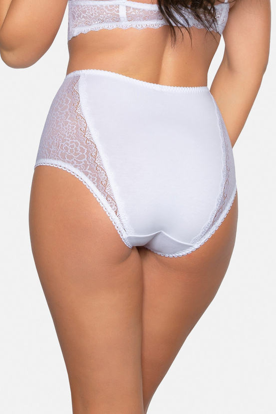 Bawełniane majtki z wysokim stanem w kolorze białym (184)